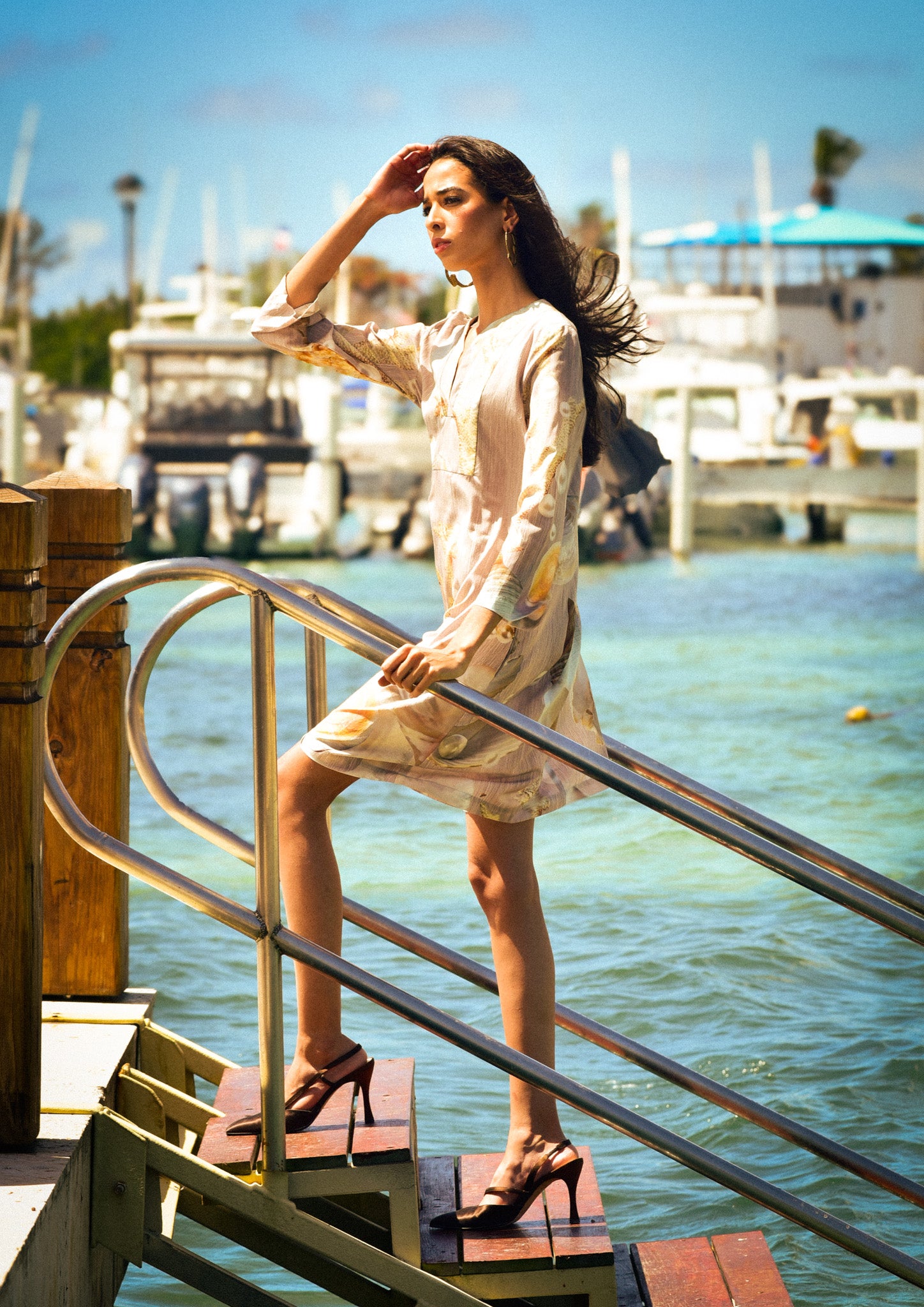 Taupe Coral Dress in Silk Cotton by hols.e