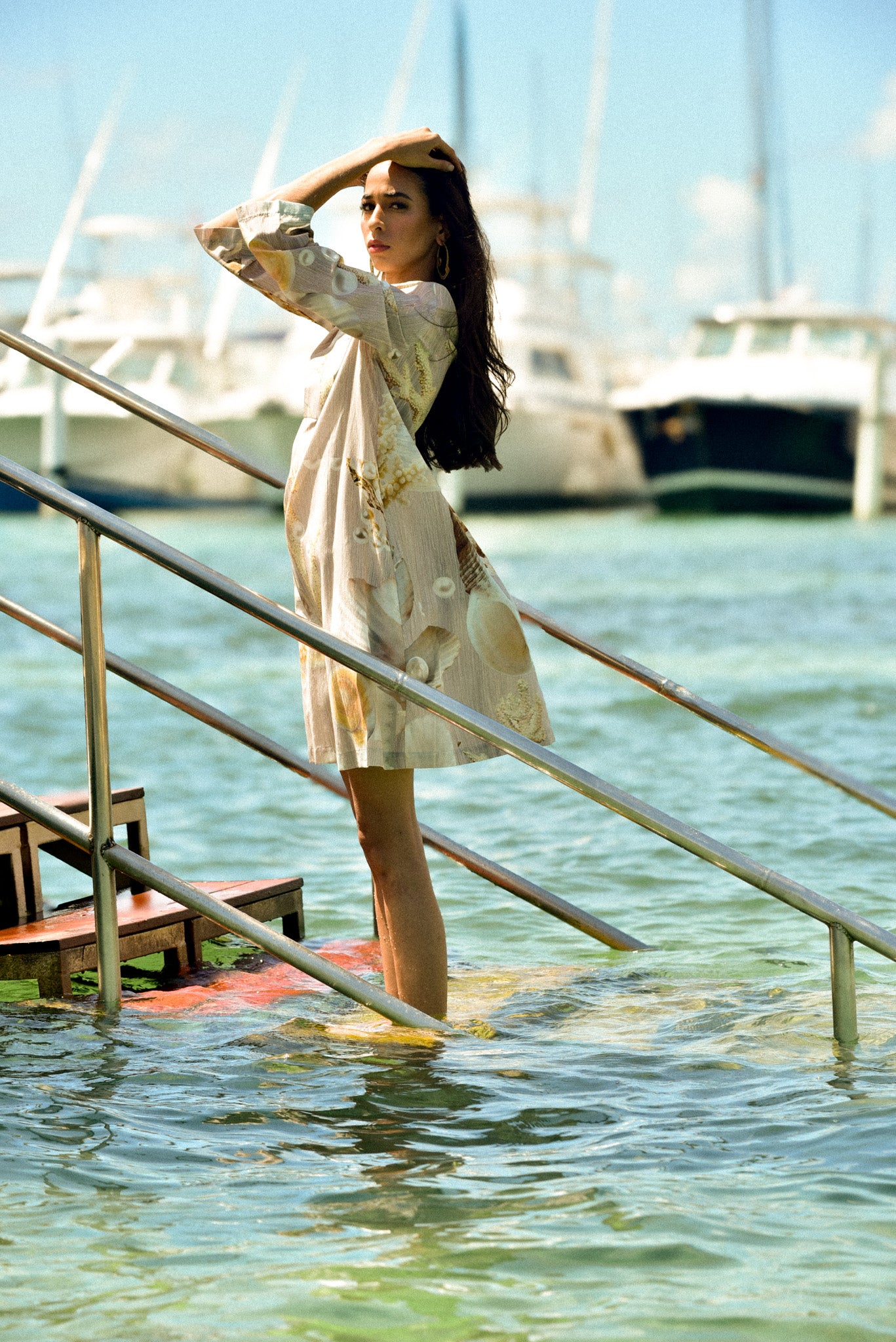 Taupe Coral Dress in Silk Cotton by hols.e
