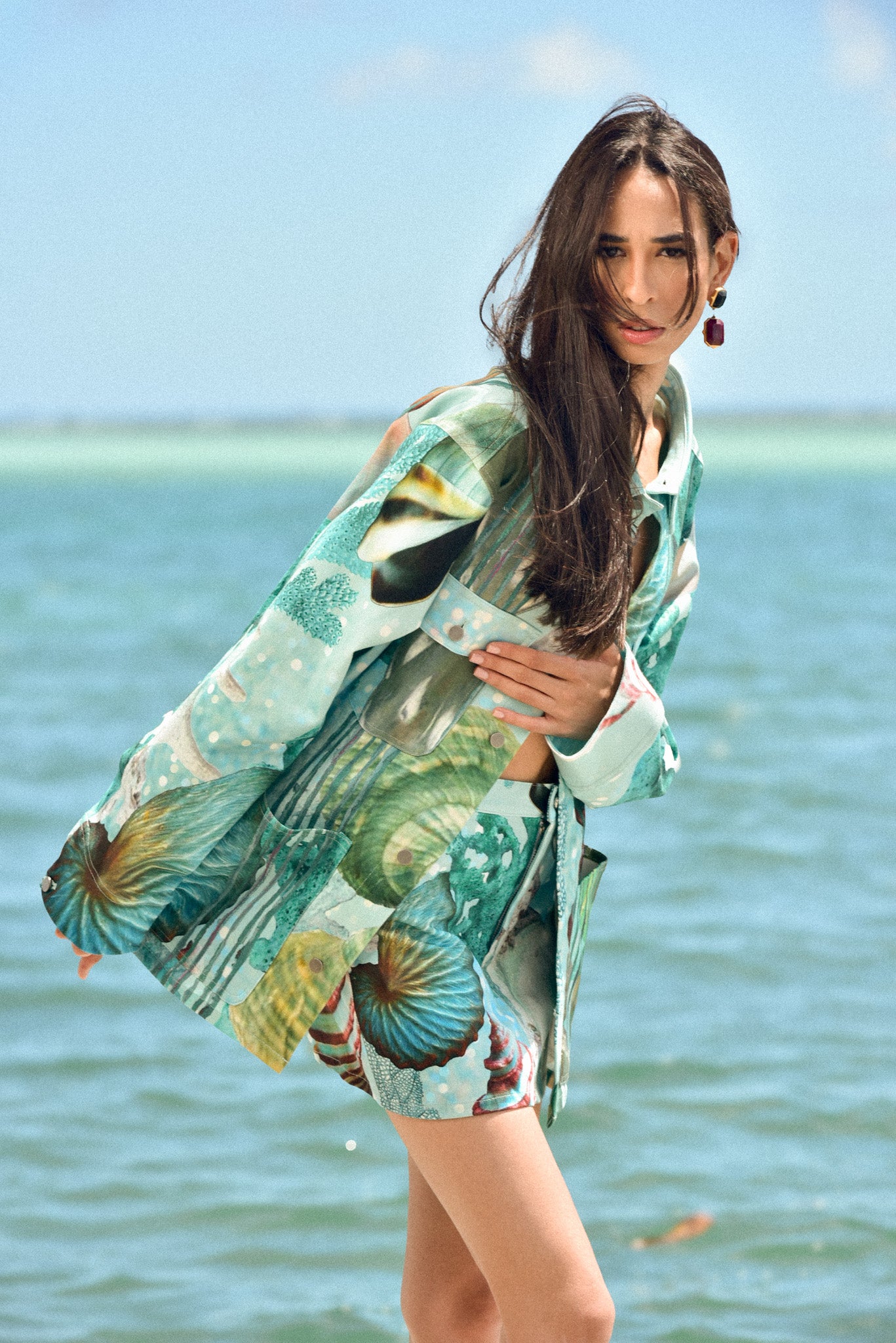 Denim Jacket Coral Seafoam by hols.e