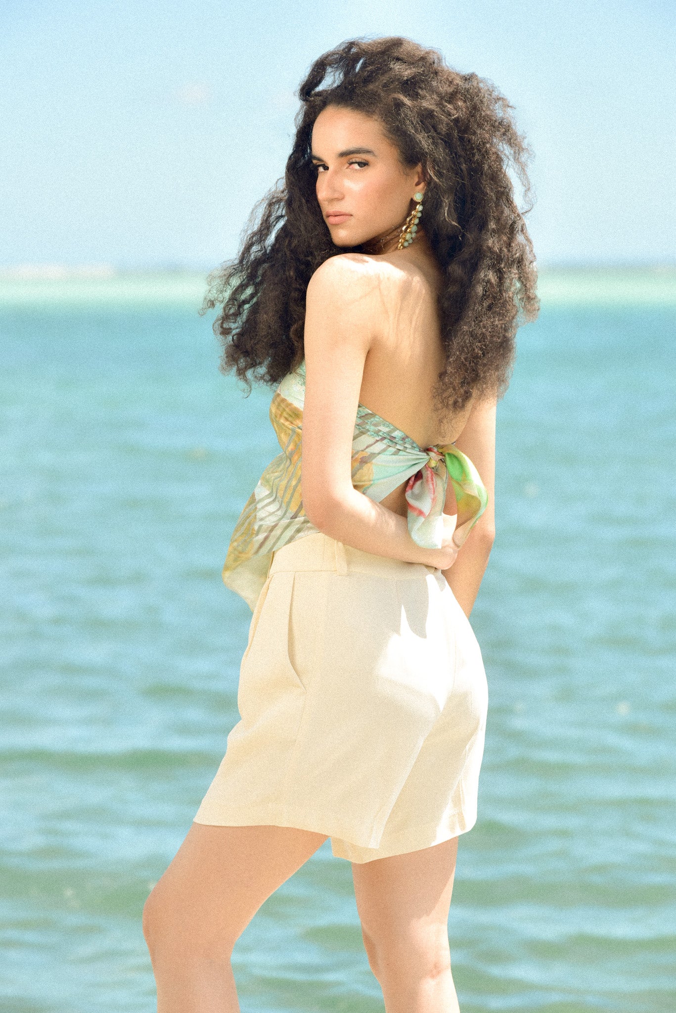 Silk Handkerchief Seafoam Corals by hols.e