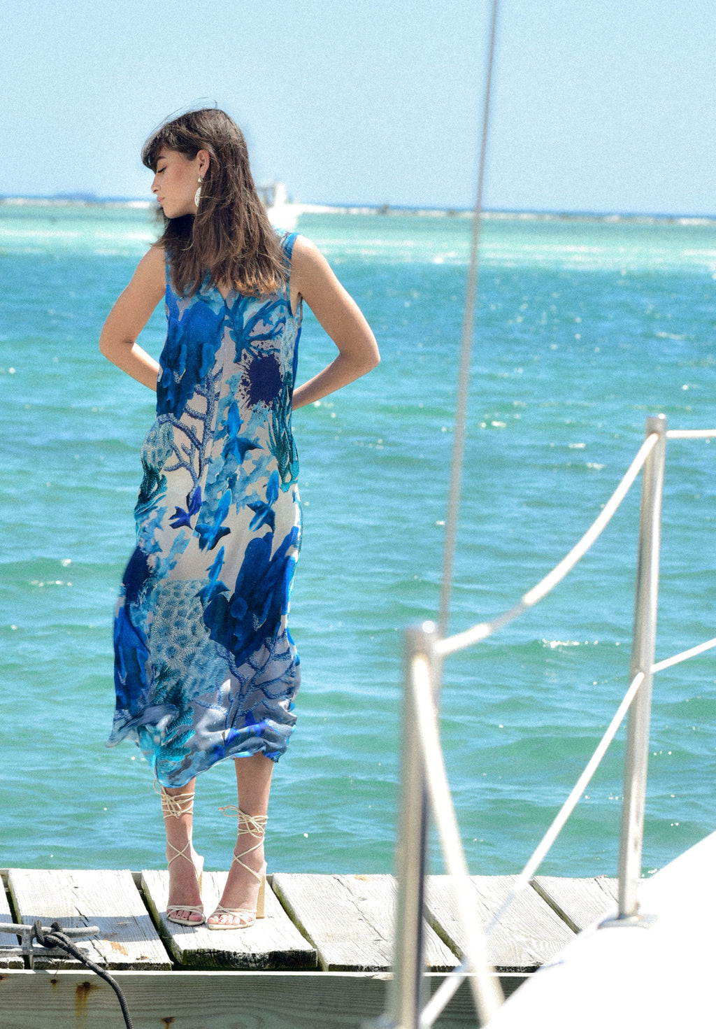 Blue Silk Coral Dress by hols.e
