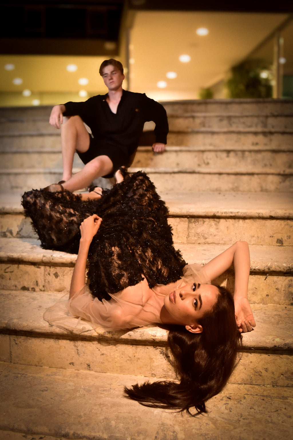 Black Feather Caftan