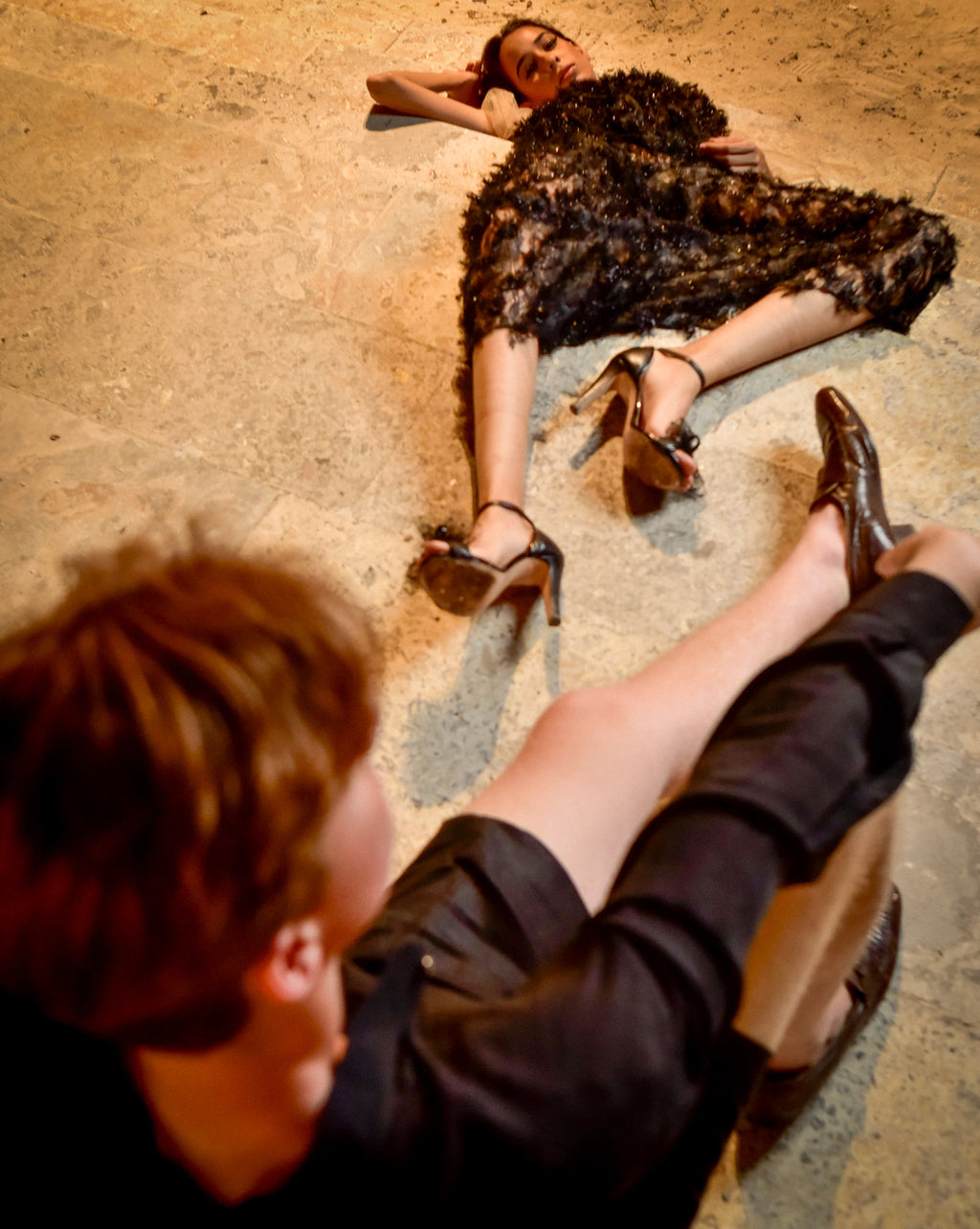 Black Feather Caftan