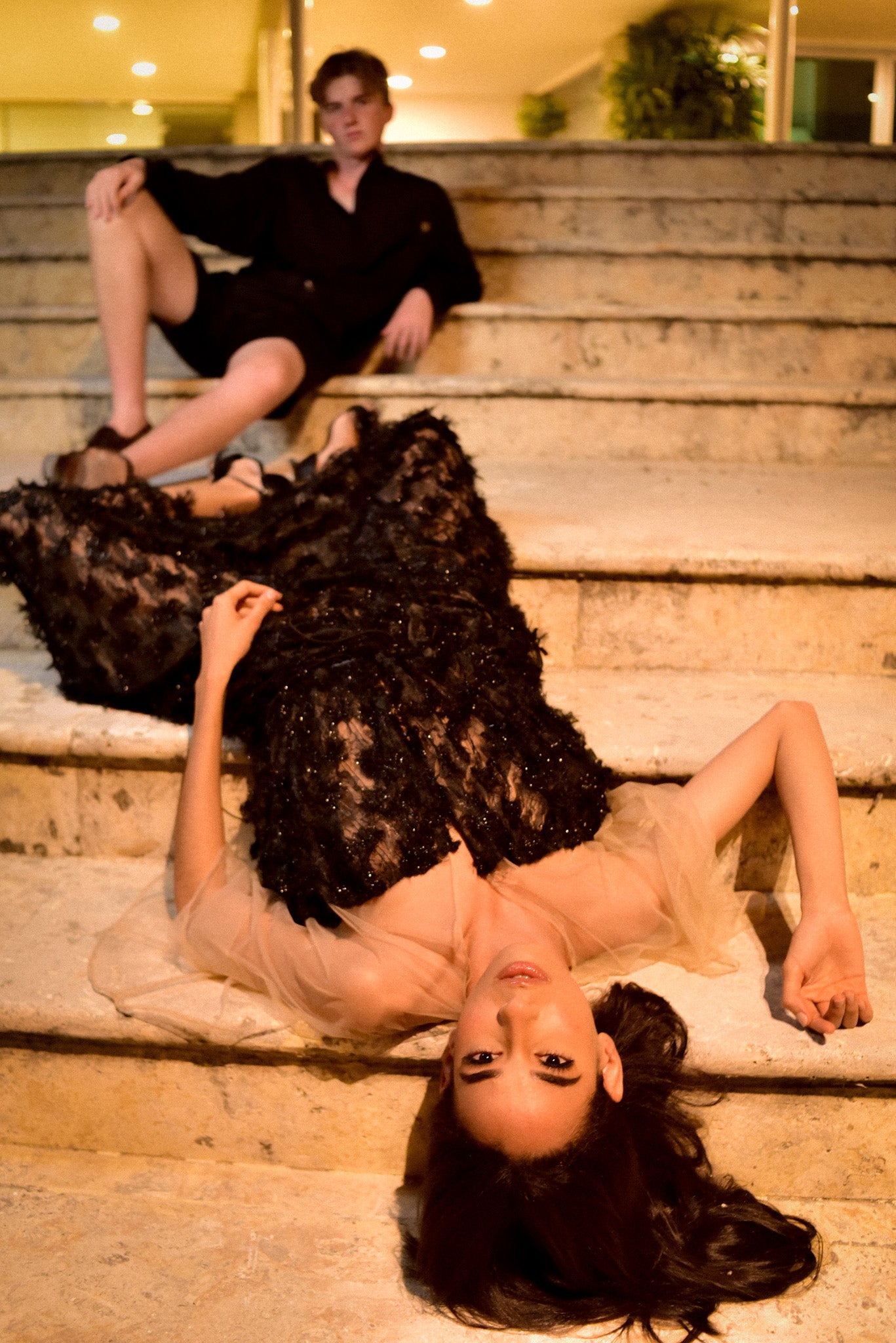 Black Feather Caftan