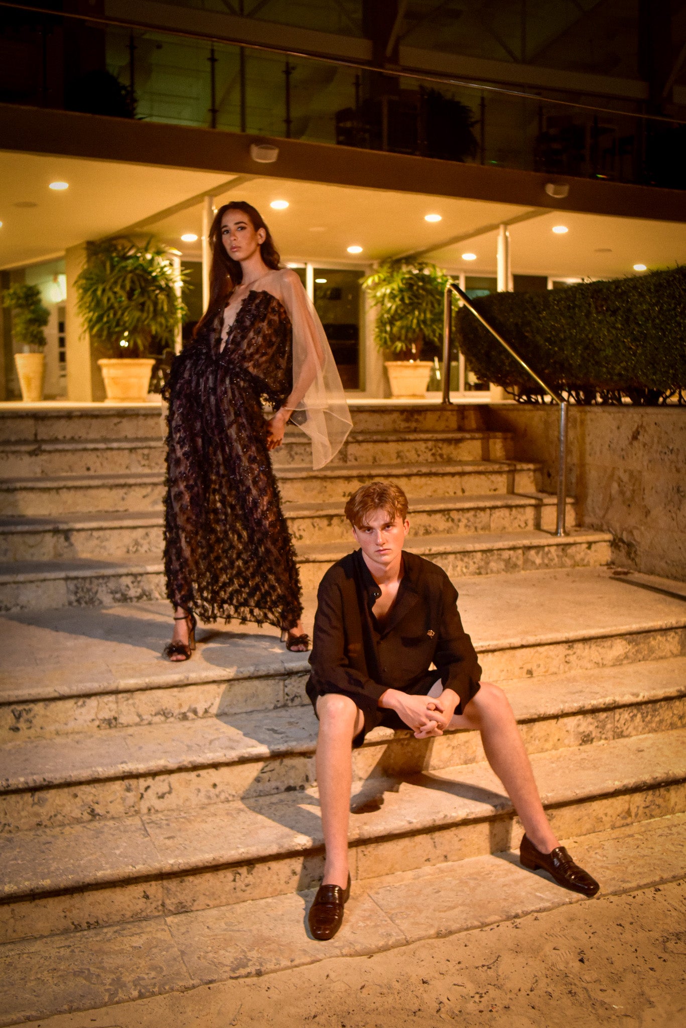 Black Feather Caftan