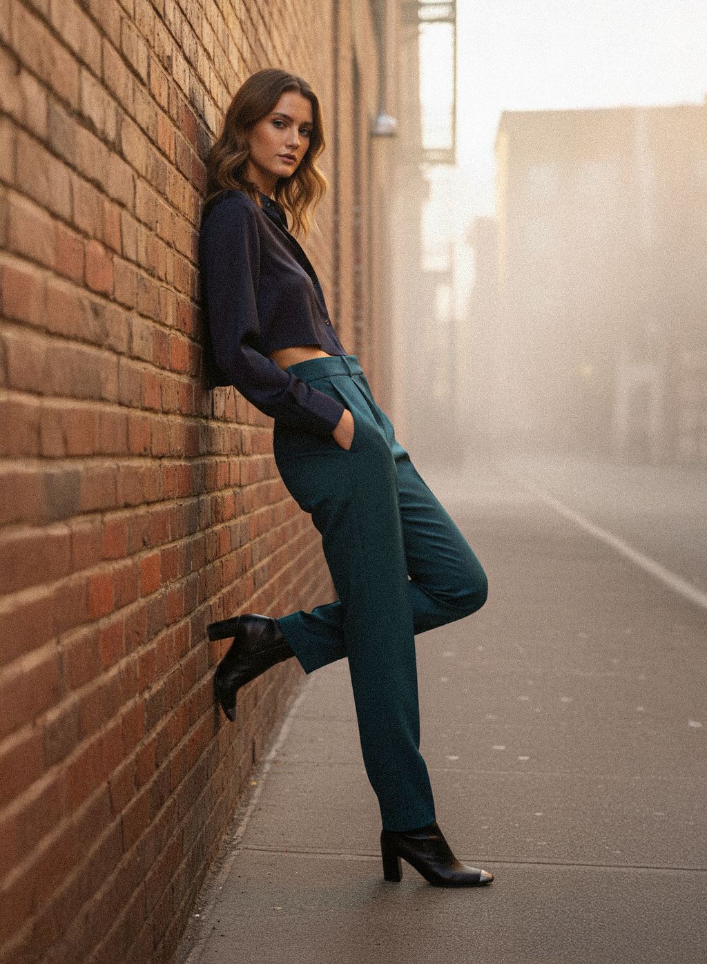 Teal Pleated Pants