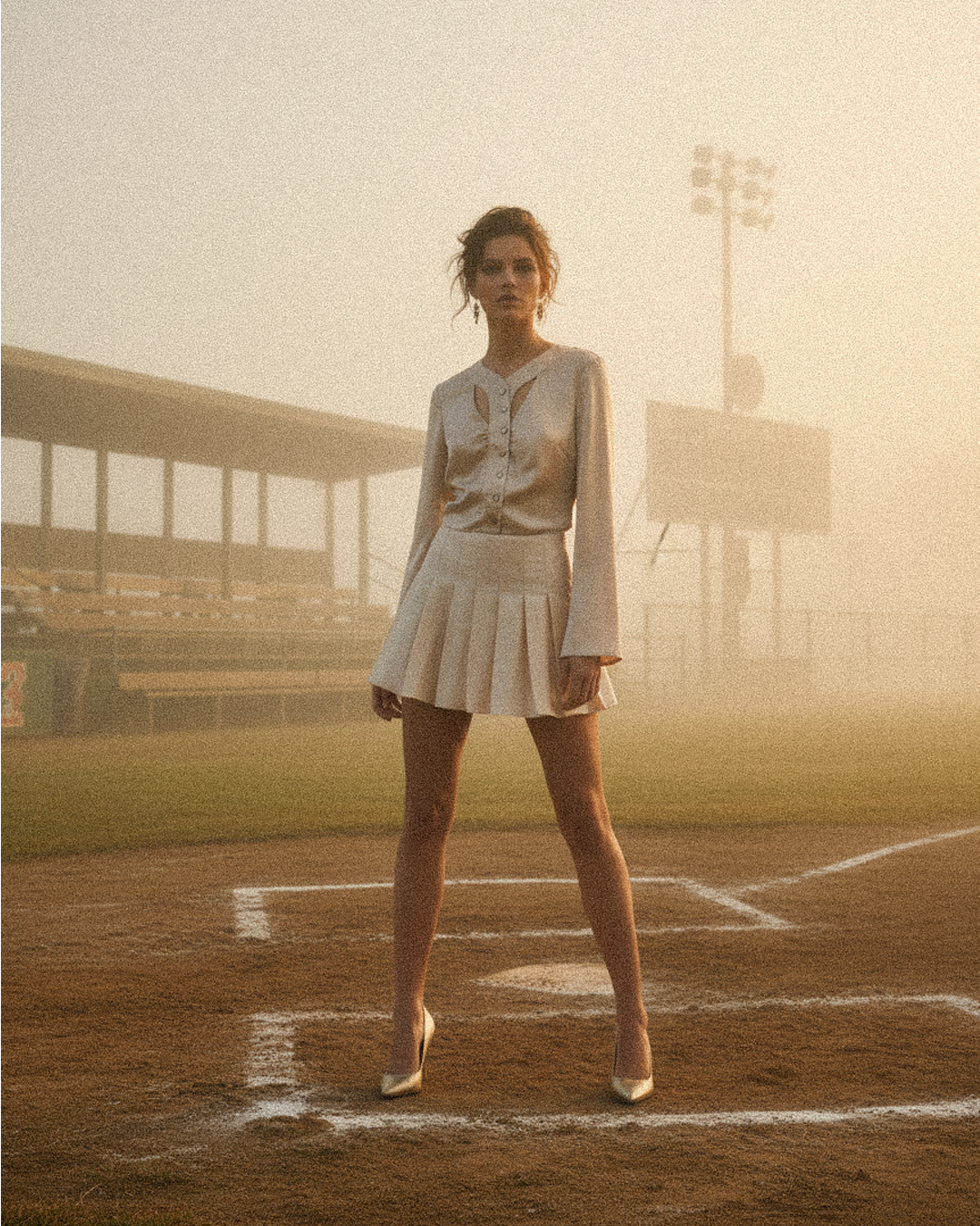 Light Rose Baseball Blouse