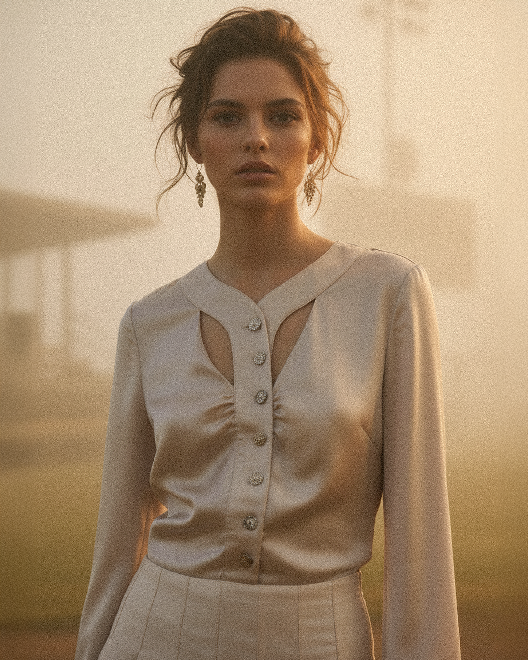 Light Rose Baseball Blouse