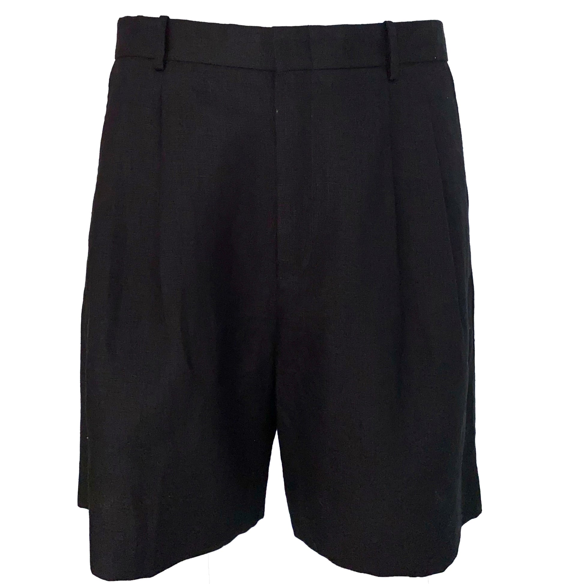 Black Linen Shorts