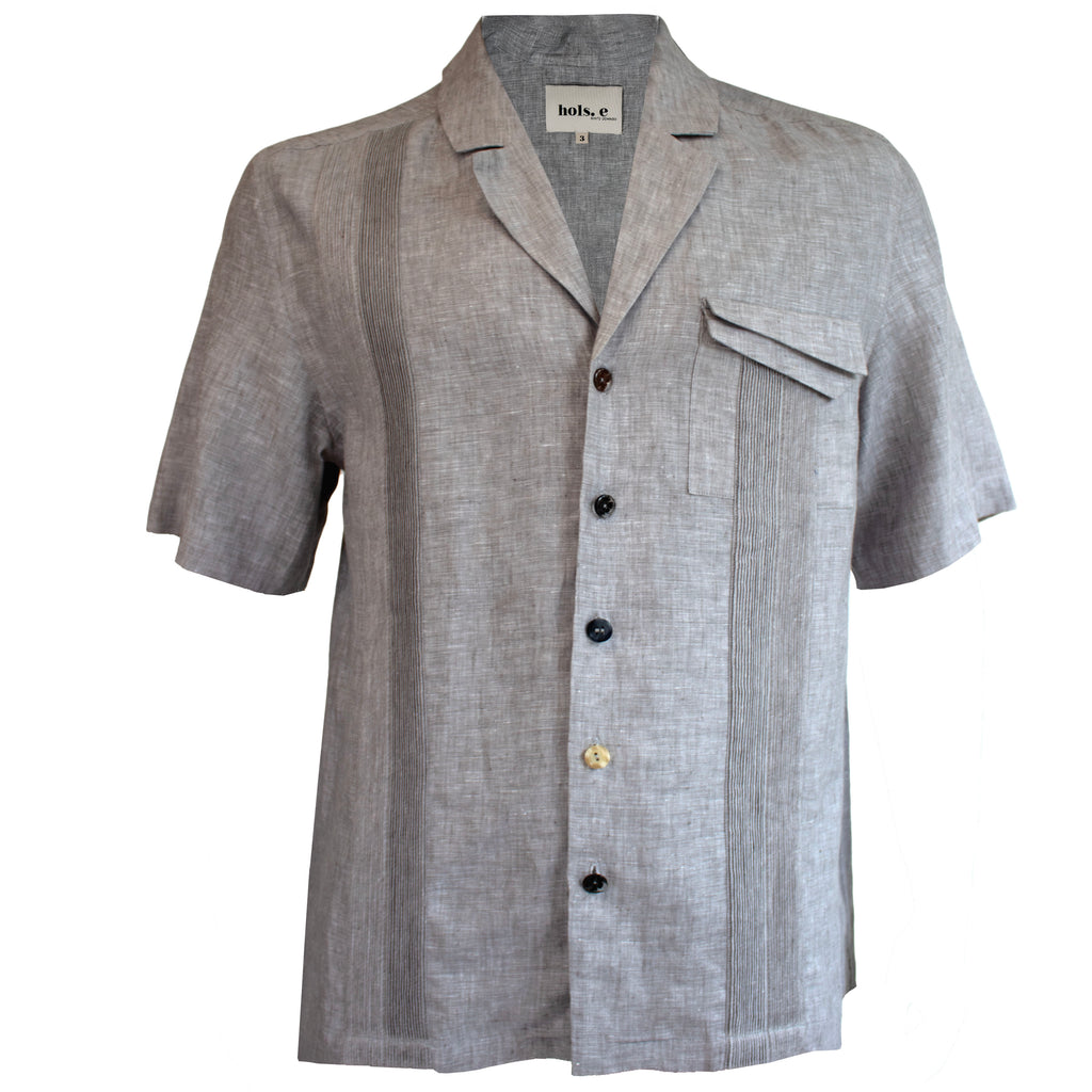 Gris Boyfriend Linen Shirt