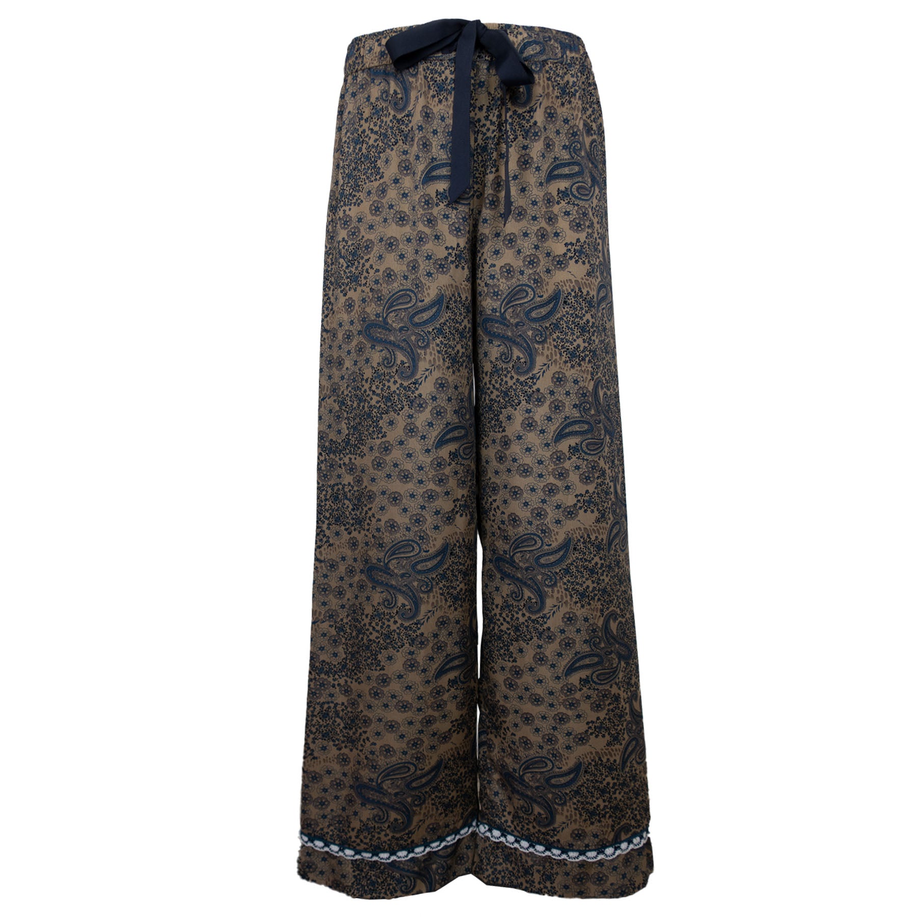 Paisley Print Silk Pants