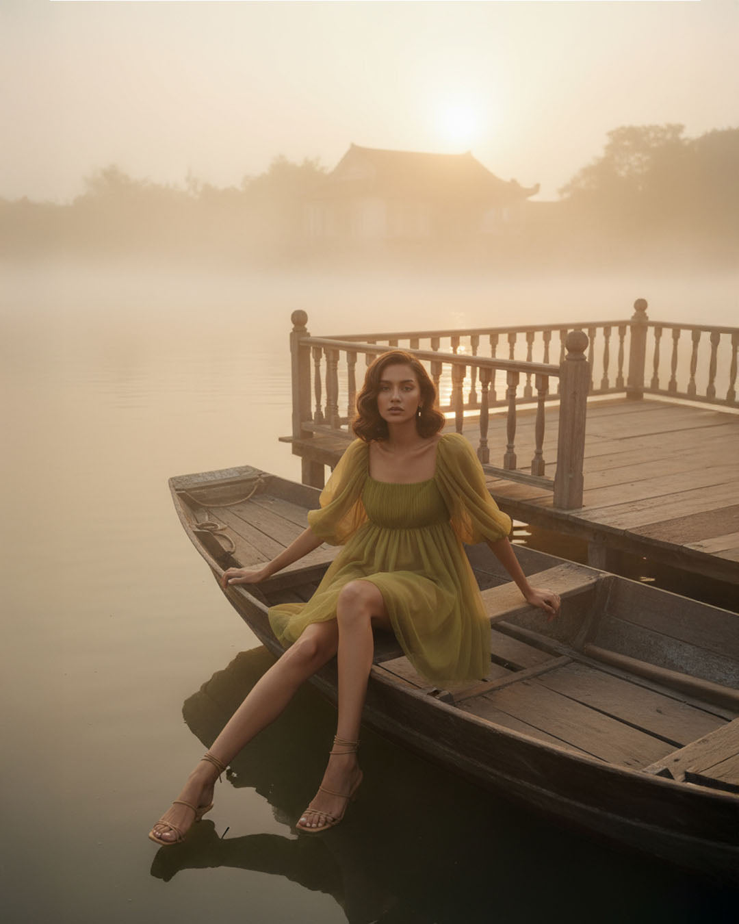 Chartreuse Puff Dress