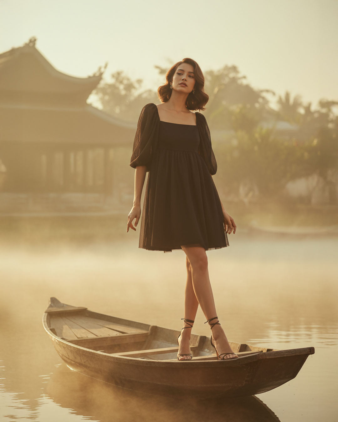 Black Puff Tulle Dress