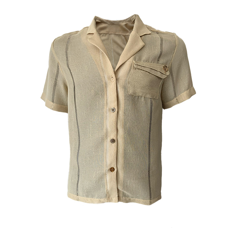 Yellow Latino Boyfriend Button Up